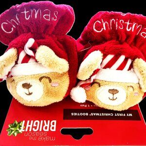 Baby's First Christmas Booties 1 pair Ages 0-6 months